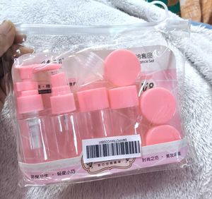 Pink Travel Makeup Container Set