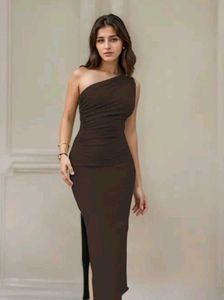 One-Shoulder Ruched Maxi Dress