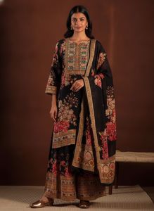 KTT Handwork Detailed Makhmali Crepe Kurta Set