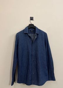 Men's Blue Denim Slim Fit Shirt len th 27