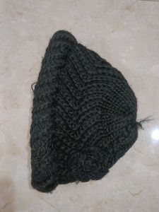 Black Crochet Headband - winter wear