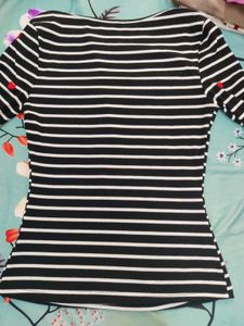 savana Striped Long Sleeve Top with Hearts