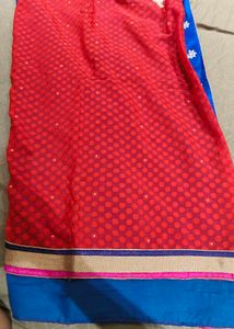 Royal Blue Embellished Saree