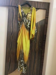 Stunning Yellow & Animal Print Gown