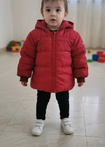 Red Hooded Padded Jacket