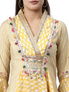 Yellow Printed Kurta