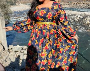 Floral Print Ethnic Gown