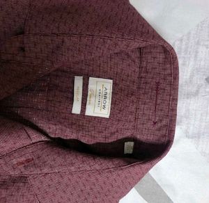 Arrow Men's Burgundy Printed Formal Shirt