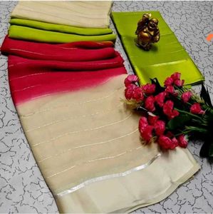 Pushpa 2 saree -Vibrant Pink &amp; Green Sare