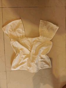 Stylish Beige Ruffled Top