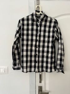 Classic Black &amp; White Plaid Shirt