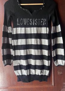 Black And Grey Winter Tunic