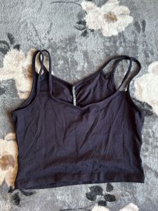 Black Ruched Spaghetti Strap Tank Top