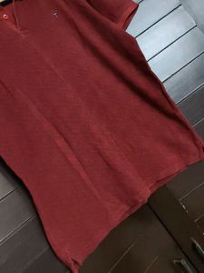 Louis Philippe Men Classic Red Polo T-shirt
