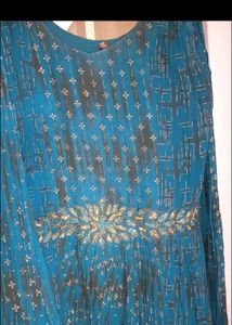 Teal Embellished Ethnic Gown