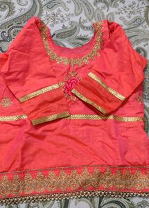Beautiful Pink Embroidered Lehenga Skirt