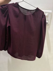 Embroidered Maroon Kurta Top