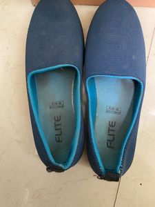 Blue Striped Flats