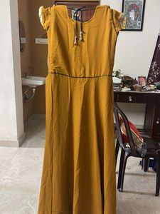 Beautiful Mustard Yellow Ethnic Gown