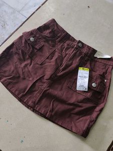 Stylish Maroon Cargo Skirt