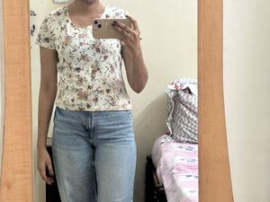 Floral Print Short Sleeve Top