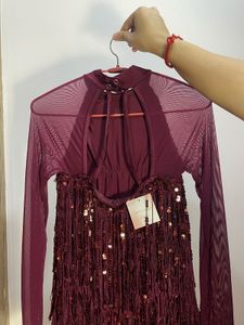 Sparkly Sequin Tassel Mini Dress