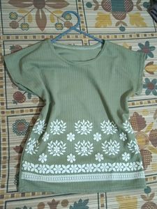 Green Embroidered Blouse