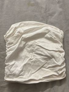 White Ruched Tube Top