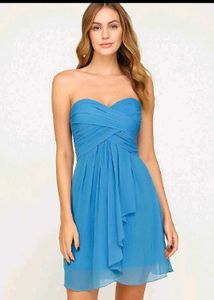 Chic Blue Strapless Dress