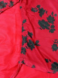 Red Floral Long Sleeve Top