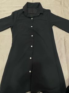 Classic Black Button-Up Dress
