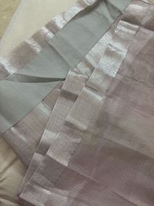 Lavender Saree with Silver Border 🫧☂️