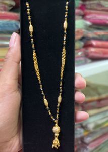 Gold Mangalsutra with Black Beads