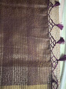 Banarasi-weave synthetic brocade sari
