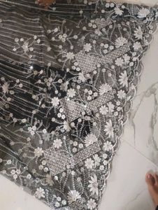 Pakistani Elegant Black &amp; White Kurta Fabric