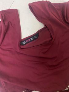 Maroon Wrap Crop Top