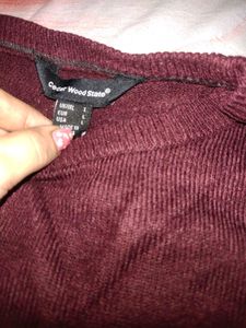 Striped Maroon Sweater Light Winter