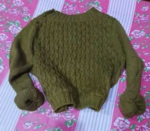 Olive Green Textured Sweater