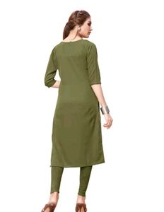 Olive Colour Women Printed Kurta