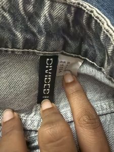 handm Washed Grey Wide Leg Jeans