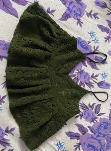 Chic Green Lace Crop Top