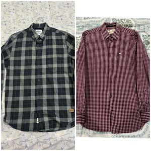 Set of 2 Men's Plaid Shirts Bundle