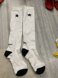 White Socks with Black Star Detail