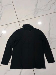 Chic Black Turtleneck Top