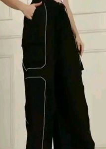 Black parachute trousers