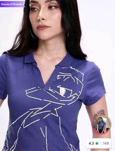 Cropped Polo Shirt with donald duck Graphic