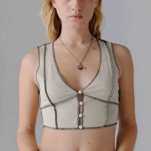 24127. Y2K nude button up top