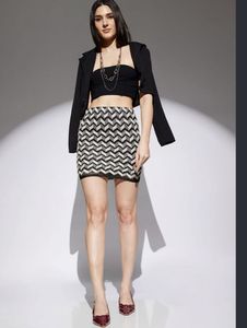 Chevron Mini Skirt & Crop Top Set