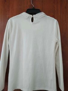 Elegant White Embellished Blouse
