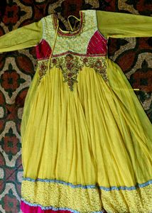 Vibrant Yellow anarkali suit